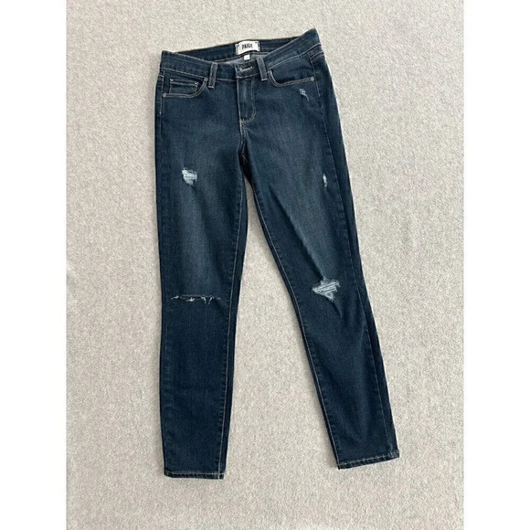 Paige Verdugo Ankle Size 27 Distressed Stretched Skinny Jeans - Picture 1 of 5